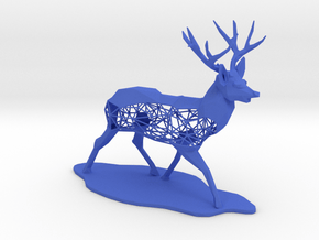 Low Poly Semiwire Deer in Blue Smooth Versatile Plastic