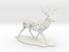 Low Poly Semiwire Deer in White Natural TPE (SLS)