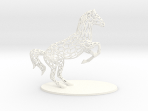 Voronoi Rearing Horse in White Smooth Versatile Plastic