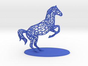Voronoi Rearing Horse in Blue Smooth Versatile Plastic