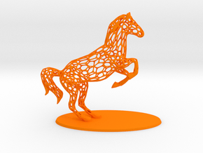 Voronoi Rearing Horse in Orange Smooth Versatile Plastic