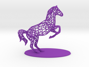 Voronoi Rearing Horse in Purple Smooth Versatile Plastic