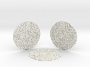 3 Maze Coasters in White Natural TPE (SLS)