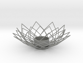 Wire Lotus Tealight Holder in Gray PA12 Glass Beads