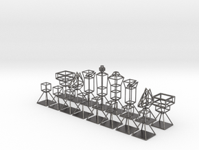 Minimal Wire Chess Set in Processed Stainless Steel 17-4PH (BJT)