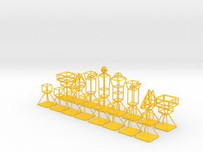 Minimal Wire Chess Set in Yellow Smooth Versatile Plastic