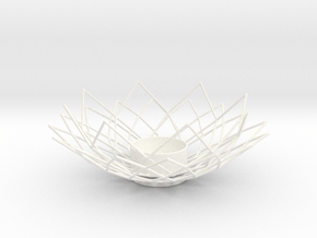 Wire Lotus Tealight Holder in White Smooth Versatile Plastic