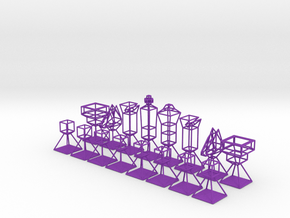 Minimal Wire Chess Set in Purple Smooth Versatile Plastic