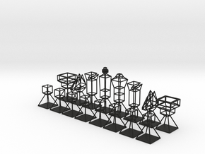 Minimal Wire Chess Set in Black Natural TPE (SLS)