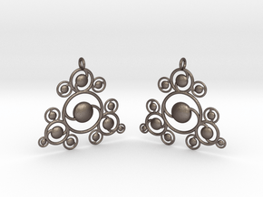 Earrings in Polished Bronzed-Silver Steel