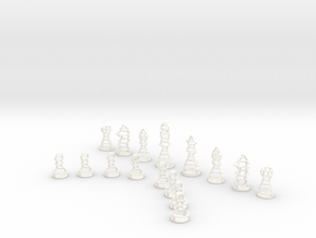 Rings Chess Set in White Premium Versatile Plastic