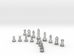 Rings Chess Set in Gray PA12 Glass Beads
