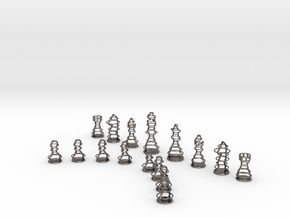 Rings Chess Set in Processed Stainless Steel 316L (BJT)