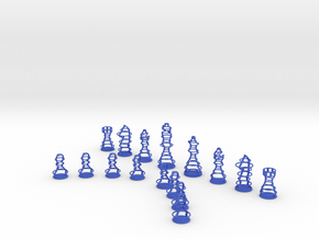 Rings Chess Set in Blue Smooth Versatile Plastic