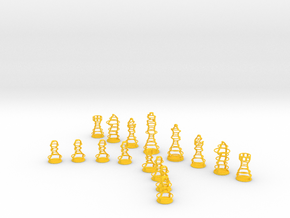 Rings Chess Set in Yellow Smooth Versatile Plastic