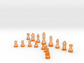Rings Chess Set in Orange Smooth Versatile Plastic
