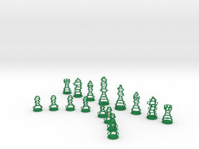 Rings Chess Set in Green Smooth Versatile Plastic