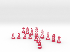 Rings Chess Set in Pink Smooth Versatile Plastic