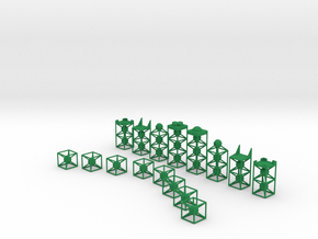 Minimal 751 Chess Set in Green Smooth Versatile Plastic
