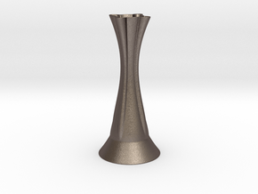 Vase 1808D in Polished Bronzed-Silver Steel