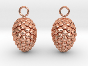 Pinecone Earrings in Natural Copper