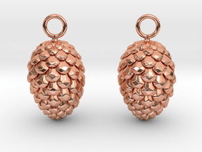 Pinecone Earrings in Polished Copper
