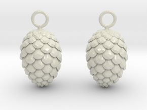Pinecone Earrings in Smooth Full Color Nylon 12 (MJF)