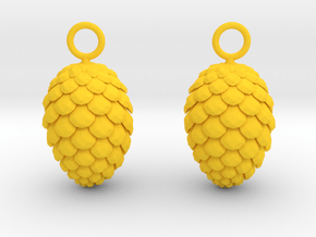Pinecone Earrings in Yellow Smooth Versatile Plastic