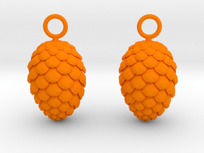 Pinecone Earrings in Orange Smooth Versatile Plastic