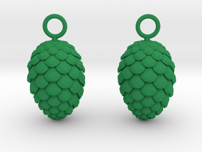 Pinecone Earrings in Green Smooth Versatile Plastic