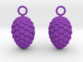 Pinecone Earrings in Purple Smooth Versatile Plastic