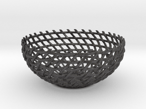 Basket Bowl in Dark Gray PA12 Glass Beads