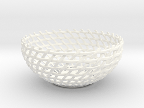 Basket Bowl in White Smooth Versatile Plastic