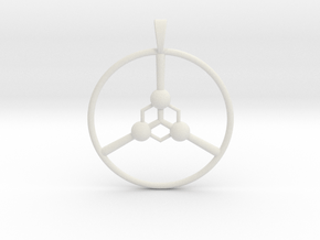 Peace Pendant in White Natural Versatile Plastic