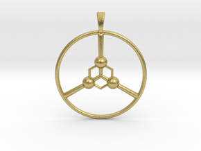 Peace Pendant in Natural Brass
