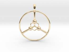 Peace Pendant in 14k Gold Plated Brass