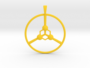Peace Pendant in Yellow Smooth Versatile Plastic