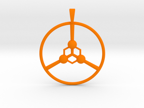 Peace Pendant in Orange Smooth Versatile Plastic
