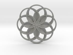 Lotus Flower Pendant in Gray PA12
