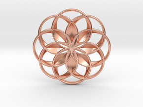 Lotus Flower Pendant in Natural Copper