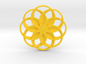 Lotus Flower Pendant in Yellow Smooth Versatile Plastic