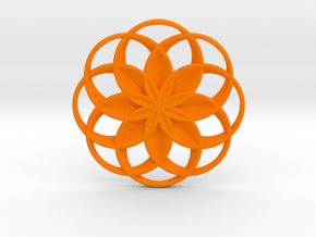 Lotus Flower Pendant in Orange Smooth Versatile Plastic