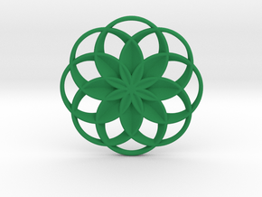 Lotus Flower Pendant in Green Smooth Versatile Plastic