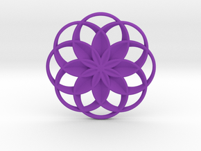 Lotus Flower Pendant in Purple Smooth Versatile Plastic