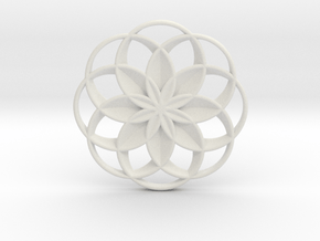 Lotus Flower Pendant in White Natural TPE (SLS)