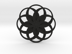 Lotus Flower Pendant in Black Natural TPE (SLS)