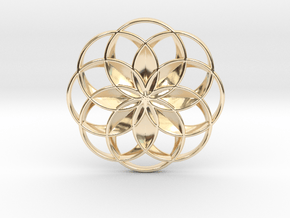 Lotus Flower Pendant in 9K Yellow Gold 