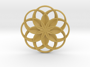 Lotus Flower Pendant in Tan Fine Detail Plastic