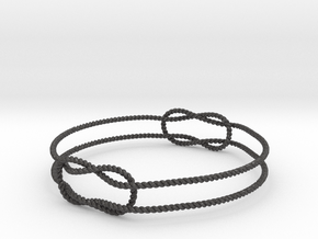 Knots Bracelet in Dark Gray PA12 Glass Beads