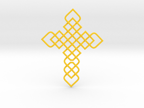 Knots Cross in Yellow Smooth Versatile Plastic